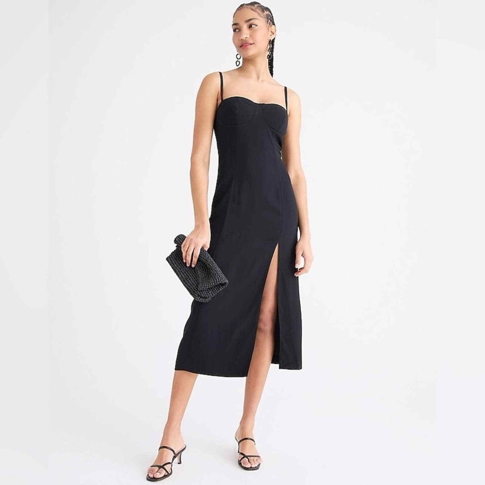 J. Crew Collection Black Midi Sweetheart Neckline